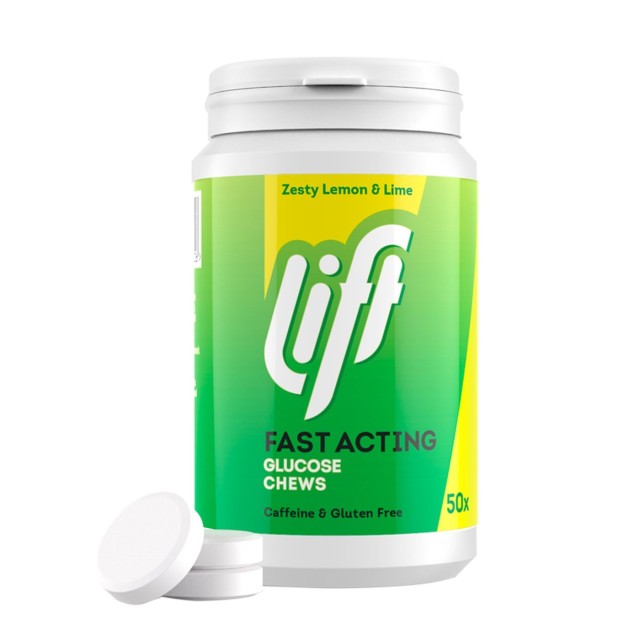 Lift Glucose Chews Zesty Lemon & Lime 50tabs (Ταμπλέτες Γλυκόζης για την Υπογλυκαιμία)