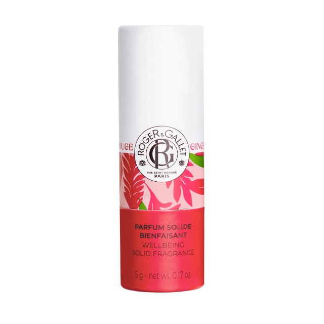 Roger & Gallet Gingembre Rouge Wellbeing Solid Fragrance 5gr (Αναζωογονητικό Στερεό Άρωμα με Ροζ Βατόμουρο - Τζίντζερ - Μοσχολίβανο)