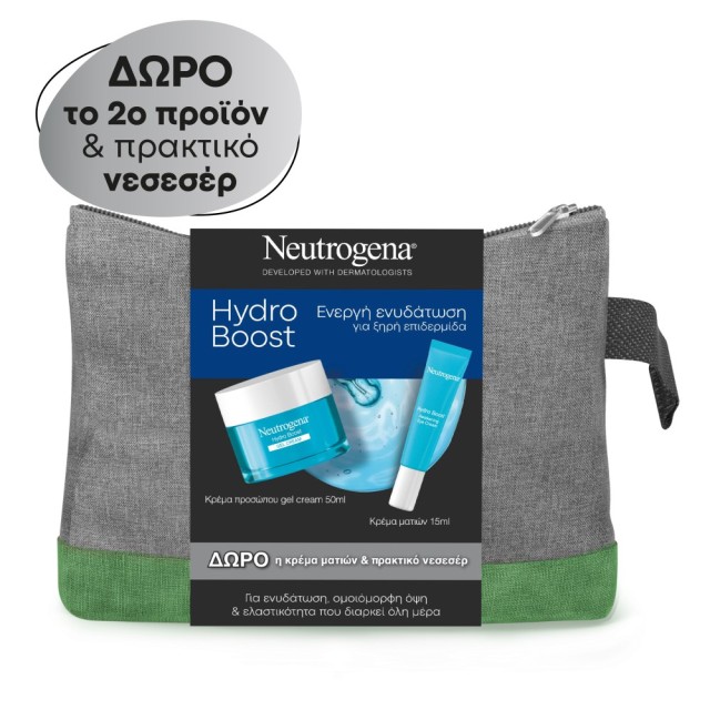 Neutrogena SET Hydro Boost Gel Cream 50ml & ΔΩΡΟ Awakening Eye Cream 15ml (Ενυδατική Κρέμα Προσώπου για Ξηρή Επιδερμίδα & ΔΩΡΟ Ενυδατική Κρέμα Ματιών & Νεσεσέρ)