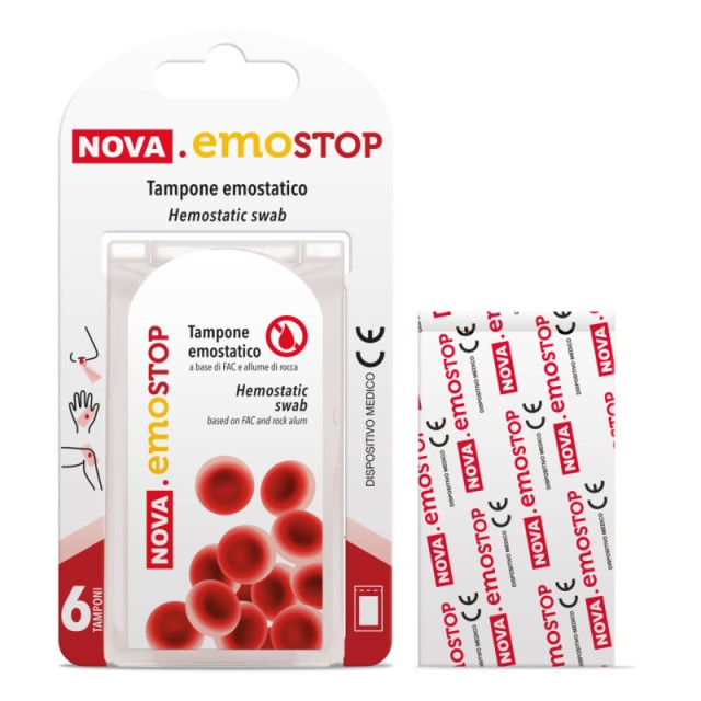 Nova Emostop Hemostatic Dressings 6τεμ (Αιμοστατικά Επιθέματα για Μικρές Πληγές)