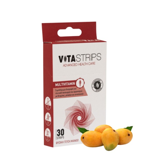 Vitastrips Multivitamin 30 strips (Συμπλήρωμα Διατροφής για την Kαλή Λειτουργία του Οργανισμού με Γεύση Mango)