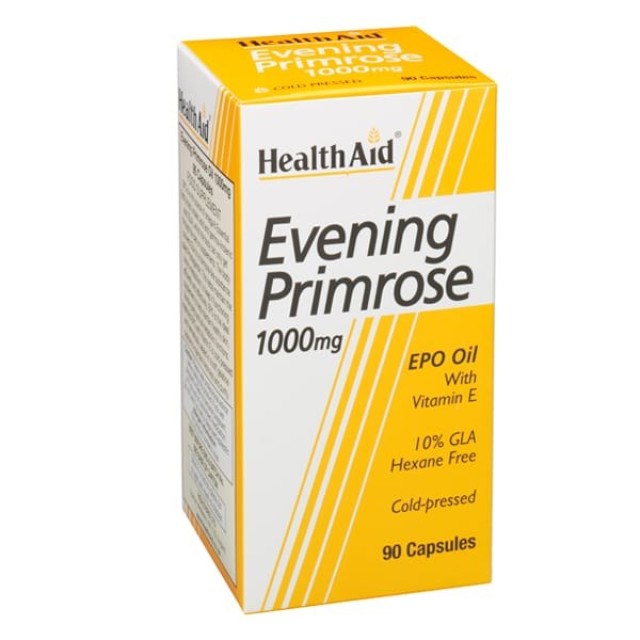 Health Aid Evening Primrose Oil 1000mg+Vitamin E 90caps (Συμπλήρωμα Διατροφής με Έλαιο Νυχτολούλουδου & Βιταμίνη Ε)