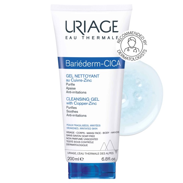 Uriage Bariederm Cica Cleansing Gel 200ml (Τζελ Καθαρισμού Προσώπου & Σώματος για Ερεθισμένη Επιδερμίδα)