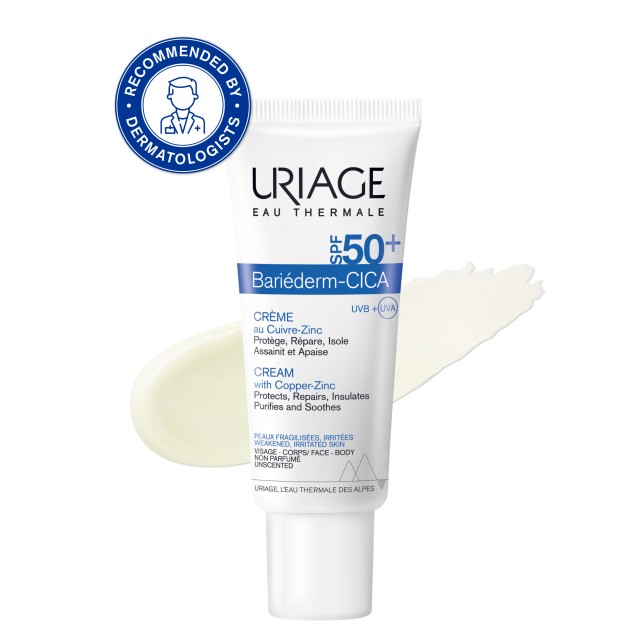 Uriage Bariederm Cica Creme SPF50+ 40ml (Επανορθωτική Κρέμα για Πρόσωπο & Σώμα)