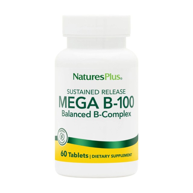 Natures Plus Mega B-100 Balanced B-Complex 60 tabs (Σύμπλεγμα Βιταμινών Β)