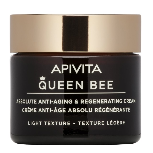 Apivita Queen Bee Absolute Anti-Aging & Regenerating Light Cream 50ml (Κρέμα Απόλυτης Αντιγήρανσης & Αναγέννησης Ελαφρια΄ς Υφής με Bασιλικό Πολτό Ελεγχόμενης Αποδέσμευσης)