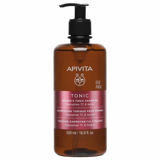 Apivita Womens Tonic Shampoo Eco Pack 500ml (Τονωτικό Σαμπουάν για Γυναίκες για την Τριχόπτωση με Ιπποφαές & Δάφνη)