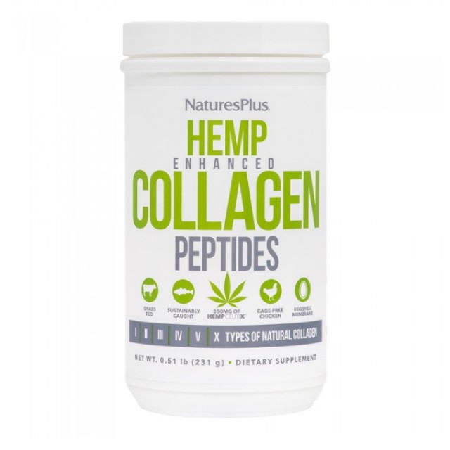 Natures Plus Hemp Enhanced Collagen Peptides 231gr (Συμπλήρωμα Διατροφής με Κολλαγόνο & Κάνναβη σε Σκόνη)