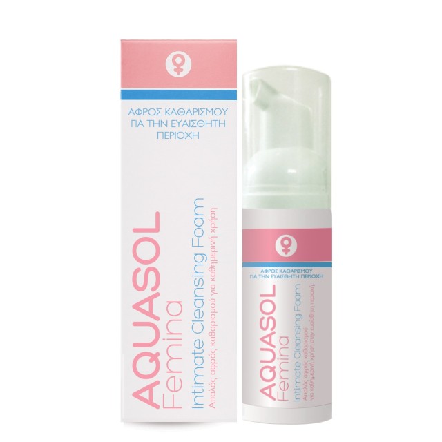 Aquasol Femina Intimate Cleansing Foam 40ml (Απαλός Αφρός Καθαρισμού για την Καθημερινή Υγιεινή της Ευαίσθητης Περιοχής)