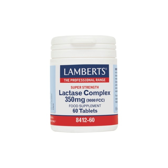 Lamberts Lactase Complex 350mg 60tabs (Συμπλήρωμα Διατροφής με Λακτάση για Βελτίωση της Πέψης της Λακτόζης)