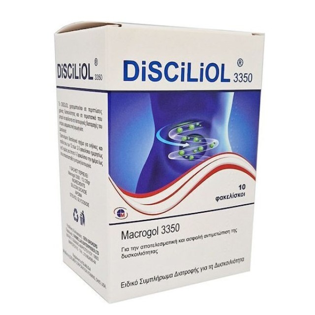 Medichrom Disciliol Macrogol 3350 10φακελίσκοι (Συμπλήρωμα Διατροφής για την Αντιμετώπιση της Δυσκοιλιότητας)