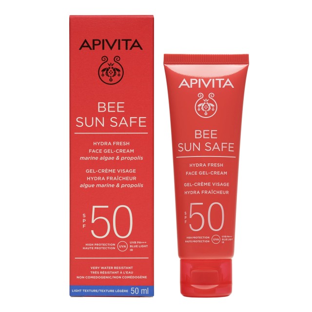 Apivita Bee Sun Safe Hydra Fresh Face Gel-Cream SPF50 50ml (Αντηλιακή Κρέμα Προσώπου Ελαφριάς Υφής)