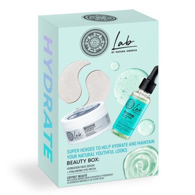 Natura Siberica Lab Biome Beauty Box Hydrate (ΣΕΤ με Ενυδατικό Ορό Προσώπου & Επιθέματα Ματιών με Υαλουρονικό Οξύ για Ενυδάτωση)