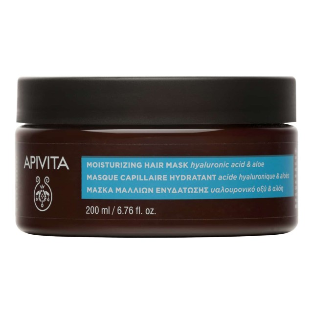 Apivita Moisturizing Hair Mask 200ml (Μάσκα Μαλλιών Ενυδάτωσης με Υαλουρονικό Οξύ & Αλόη)