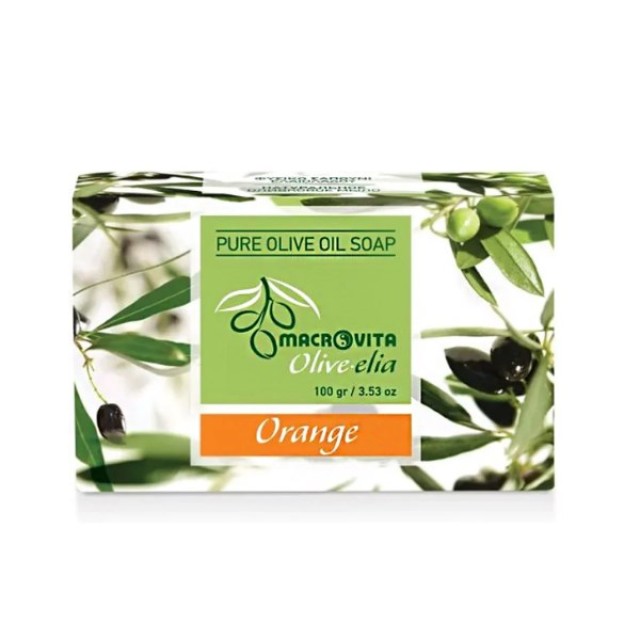 Macrovita Olive Oil Pure Soap Orange 100gr (Φυσικό Σαπούνι Ελαιόλαδου - Πορτοκάλι)