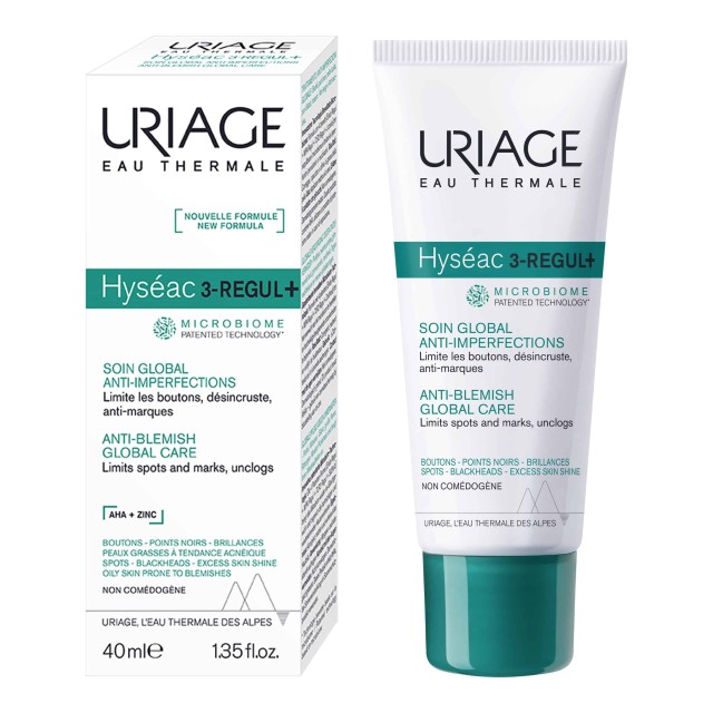 Uriage Hyseac 3-Regul+ Anti Blemish Global Care 40ml (Ολιστική Φροντίδα για Λιπαρή/με Τάση Ακμής Επιδερμίδας)