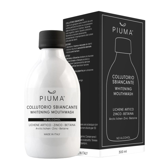 Piuma Whitening Mouthwash 300ml (Στοματικό Διάλυμα χωρίς Αλκοόλ για Λεύκανση)