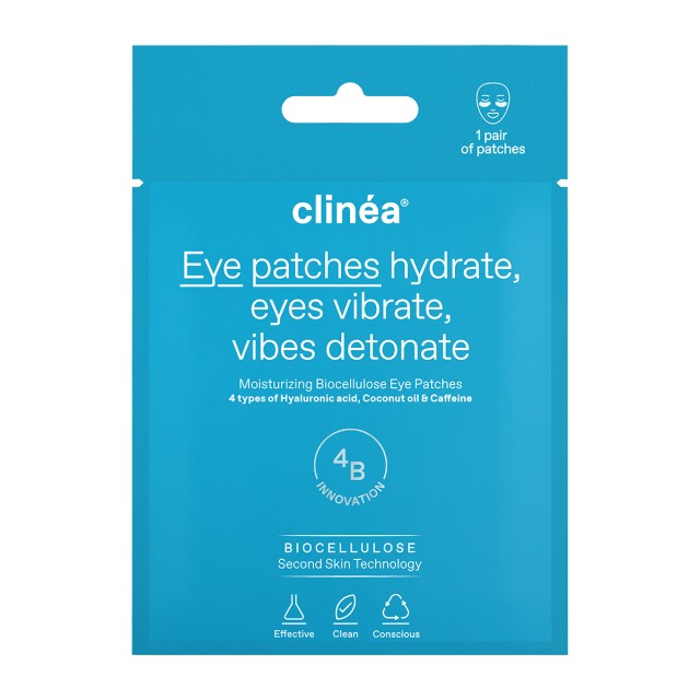 Clinea Moisturizing Biocellulose Eye Patches 1 ζευγάρι (Ενυδατικά Patches Ματιών από Βιοκυτταρίνη)