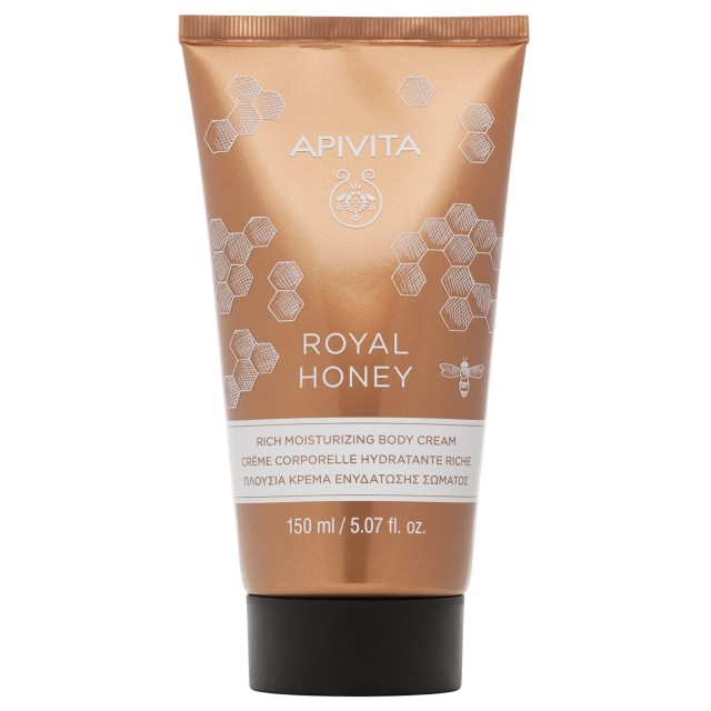 Apivita Royal Honey Rich Moisturizing Body Cream 150ml (Πλούσια Κρέμα Ενυδάτωσης Σώματος για Ξηρή Επ