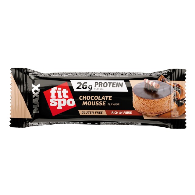 Fit Spo Maxx Protein Bar Choco Μousse 26gr Protein 75gr (Μπάρα Πρωτεΐνης με Γεύση Μους Σοκολάτα)