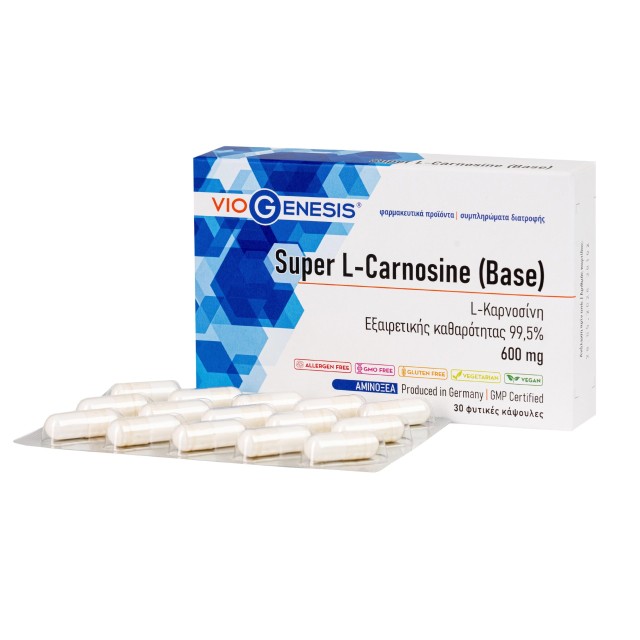 Viogenesis Super L-Carnosine 600mg 30caps (Συμπλήρωμα Διατροφής με Αντιοξειδωτική Δράση)