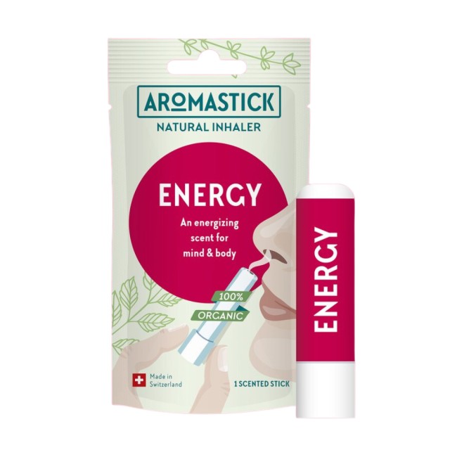 Aromastick Energy Natural Inhaler 0,8ml (Συσκευή Εισπνοής με Μίγμα Οργανικών Αιθέριων Ελαίων για Τόνωση & Ενέργεια)