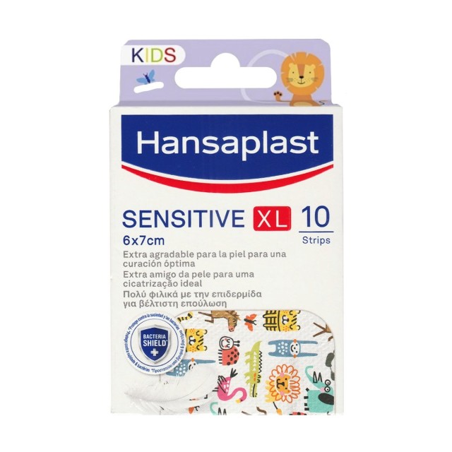 Hansaplast Sensitive XL Animal 6x7cm 10τεμ (Αυτοκόλλητα Επιθέματα XL για Παιδιά)