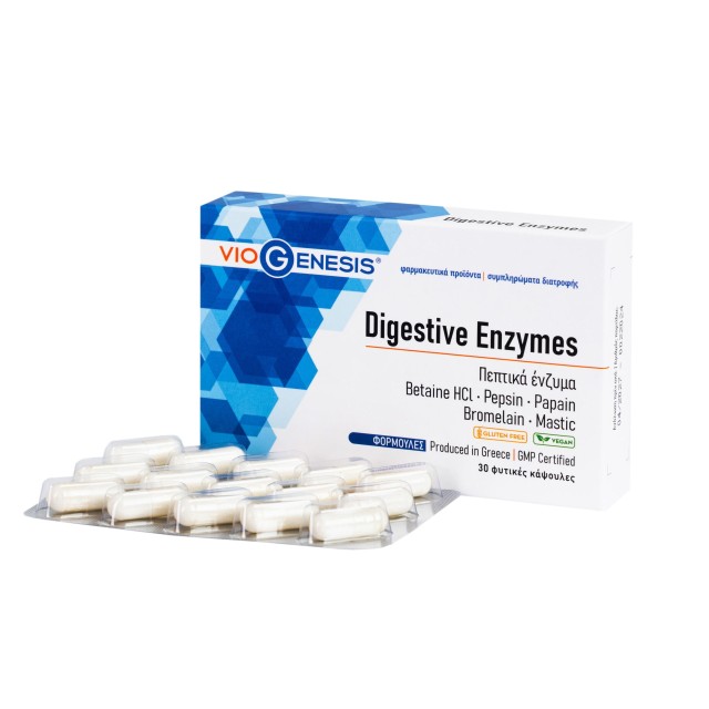 Viogenesis Digestive Enzymes 30caps (Συμπλήρωμα Διατροφής για τη Δυσπεψία)