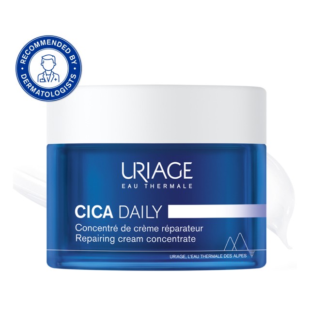 Uriage Cica Daily Repairing Cream Concentrate 50ml (Επανορθωτική Κρέμα Προσώπου για Ατέλειες, Ερυθρότητα & Σημάδια)