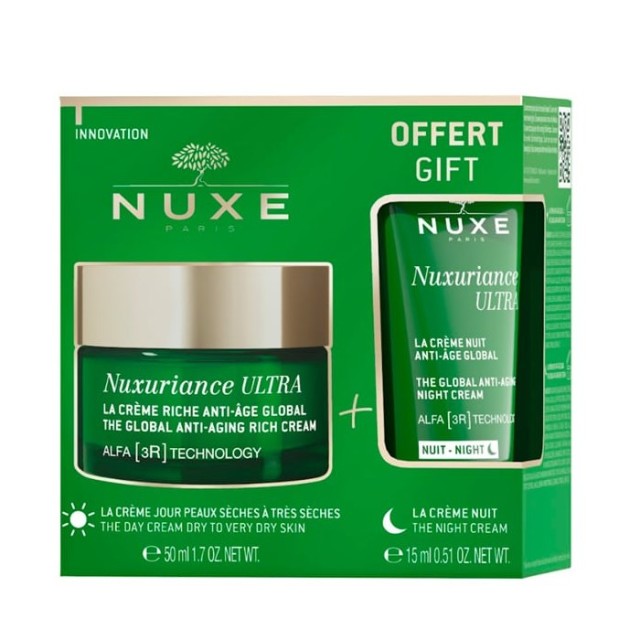 Nuxe Nuxuriance Ultra SET Global Anti-Aging Rich Cream 50ml & ΔΩΡΟ Global Anti-Aging Night Cream 15ml (ΣΕΤ με Αντιγηραντική Κρέμα Προσώπου Ημέρας για Ξηρό/Πολύ Ξηρό Δέρμα & ΔΩΡΟ Αντιγηραντική Κρέμα Νύχτας)