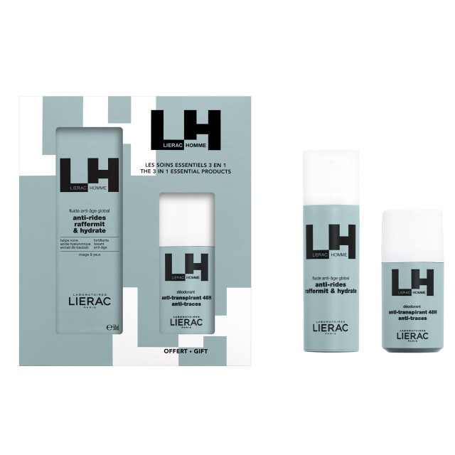 Lierac Homme SET Global Anti-Aging Fluid 50ml & ΔΩΡΟ Deodorant 50ml (ΣΕΤ με Αντιγηραντική Κρέμα Προσώπου & ΔΩΡΟ Αποσμητικό)