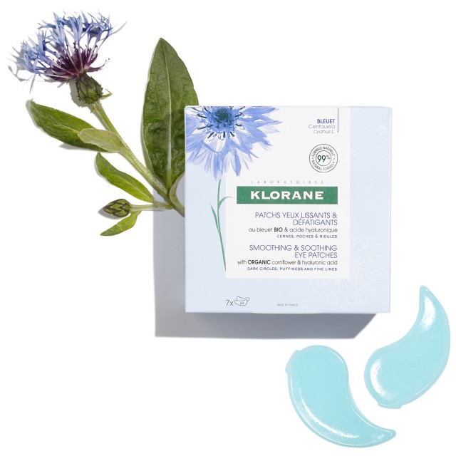 Klorane Bleuet Smoothing & Soothing Eye Patches 2x7pcs (Επιθέματα Λείανσης Κατά της Κόπωσης Γύρω από