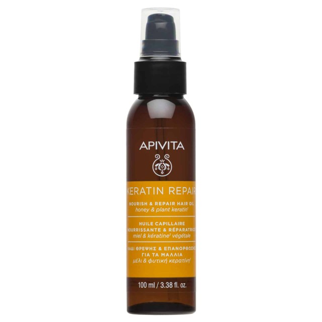 Apivita Keratin Repair Nourish & Repair Hair Oil 100ml (Λάδι Θρέψης & Επανόρθωσης για τα Μαλλιά)