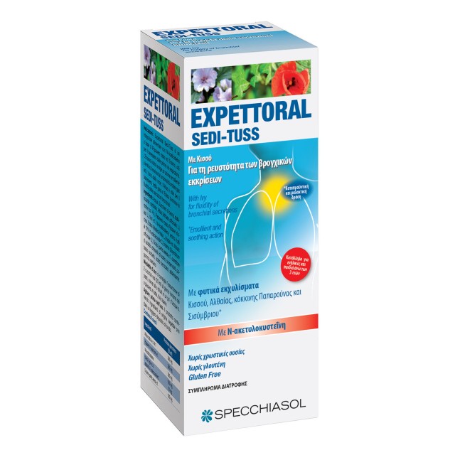 Specchiasol Expettoral SediTuss 170ml (Σιρόπι για τον Παραγωγικό & Ξηρό Βήχα)