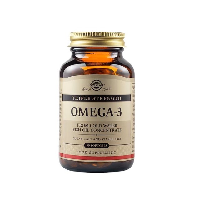 Solgar Omega 3 Triple Strength 50softgels (Συμπλήρωμα Διατροφής με Ω3 Λιπαρά Οξέα)