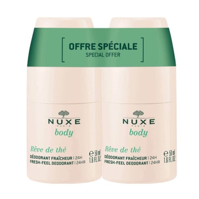 Nuxe SET Body Reve De The Fresh-Feel Deodorant 24h 2x50ml (Αποσμητικό για Αίσθηση Φρεσκάδας)