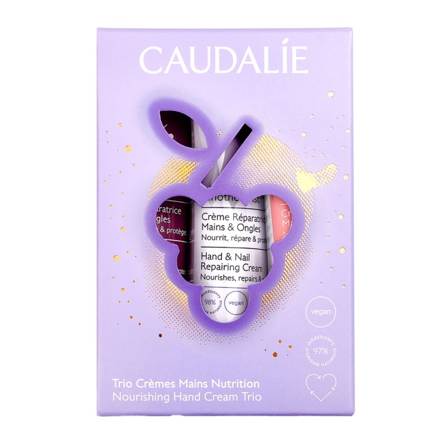 Caudalie Xmas SET Nourishing Hand Cream Trio (ΣΕΤ με 3 Ενυδατικές Κρέμες Χεριών & Νυχιών)