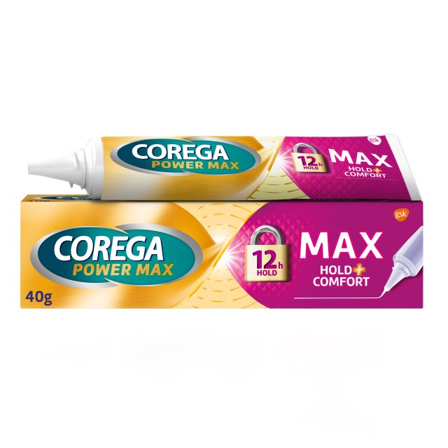 Corega Max Hold+Comfort Cream 40gr (Στερεωτική Κρέμα για Τεχνητή Οδοντοστοιχία για έως και 12 ώρες Συγκράτησης)