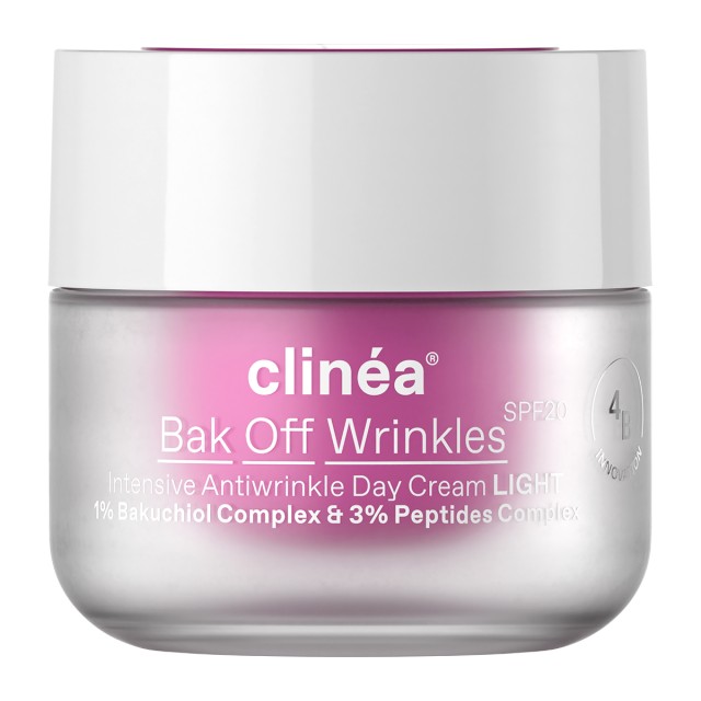 Clinea Bak off Wrinkles Light Cream SPF20 50ml (Κρέμα Ημέρας Εντατικής Αντιγήρανσης Ελαφριάς Υφής)