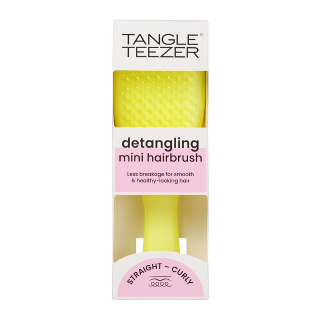 Tangle Teezer The Ultimate Detangler Mini Hairbrush Hyper Yellow (Μικρή Βούρτσα Μαλλιών για Όλους τους Τύπους Μαλλιών - Κίτρινο)