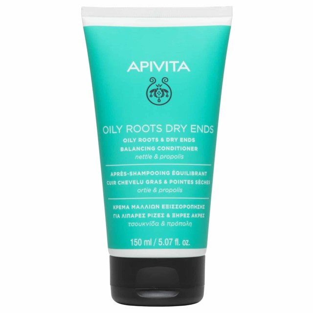 Apivita Oily Roots & Dry Ends Balancing Conditioner 150ml (Κρέμα Μαλλιών Εξισορρόπησης για Λιπαρές Ρίζες & Ξηρές Άκρες με Τσουκνίδα & Πρόπολη)