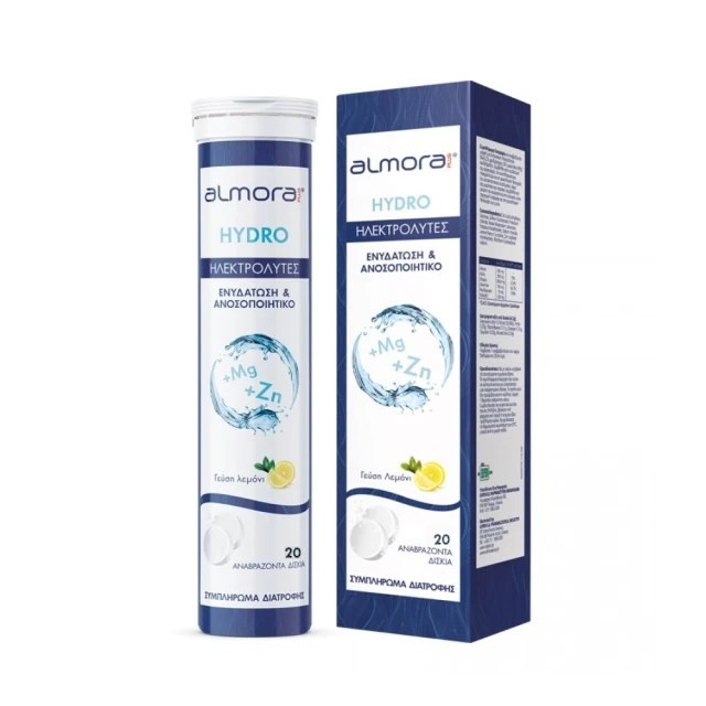 Almora Plus Hydro Electrolytes 20tabs (Σμπλήρωμα Διατροφής σε Αναβράζοντα Δισκία με Ηλεκτρολύτες για Ενυδάτωση του Οργανισμού & Ενίσχυση του Ανοσοποιητικού)