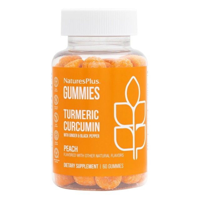 Natures Plus Curcumin 60 ζελεδάκια  (Συμπλήρωμα Διατροφής με Κουρκουμά, Τζίντζερ & Μαύρο Πιπέρι)