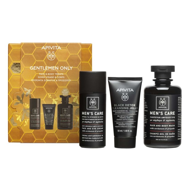 Apivita SET Gentlemen Only Face & Body Treats (ΣΕΤ με Προϊόντα Σώματος & Προσώπου για τον Άνδρα)