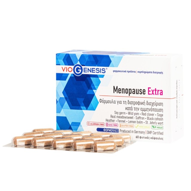 Viogenesis Menopause Extra 60caps (Φόρμουλα για τη Διατροφική Διαχείριση Κατά την Εμμηνόπαυση)
