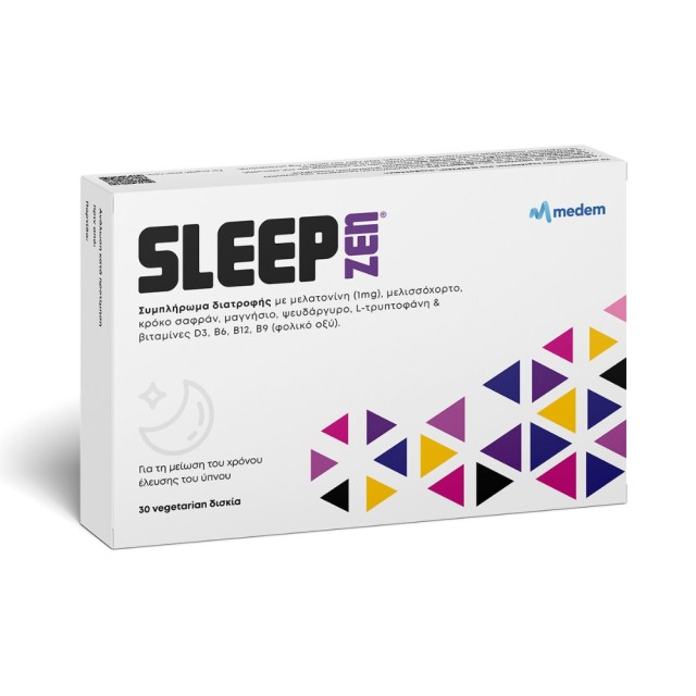 Medem Sleepzen 30tabs (Συμπλήρωμα Διατροφής με Μελατονίνη για τη Μείωση του Χρόνου Έλευσης Ύπνου)