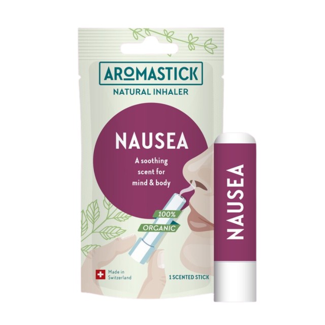 Aromastick Nausea Natural Inhaler 0,8ml (Συσκευή Εισπνοής με Μίγμα Οργανικών Αιθέριων Ελαίων για Ανακούφιση από τη Στομαχική Ενόχληση & τη Ζαλάδα από τη Ναυτία)