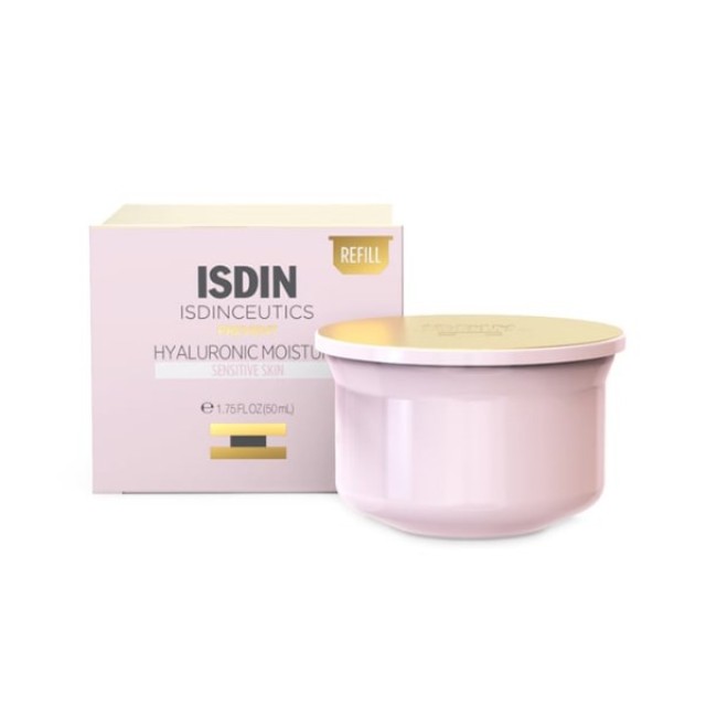 Isdin Isdinceutics Hyaluronic Moisture Sensitive Cream Refill 50gr (Ενυδατική Κρέμα Προσώπου για Ευαίσθητο Δέρμα με Υαλουρονικό Οξύ & Νιασιναμίδη - Ανταλλακτική Συσκευασία))