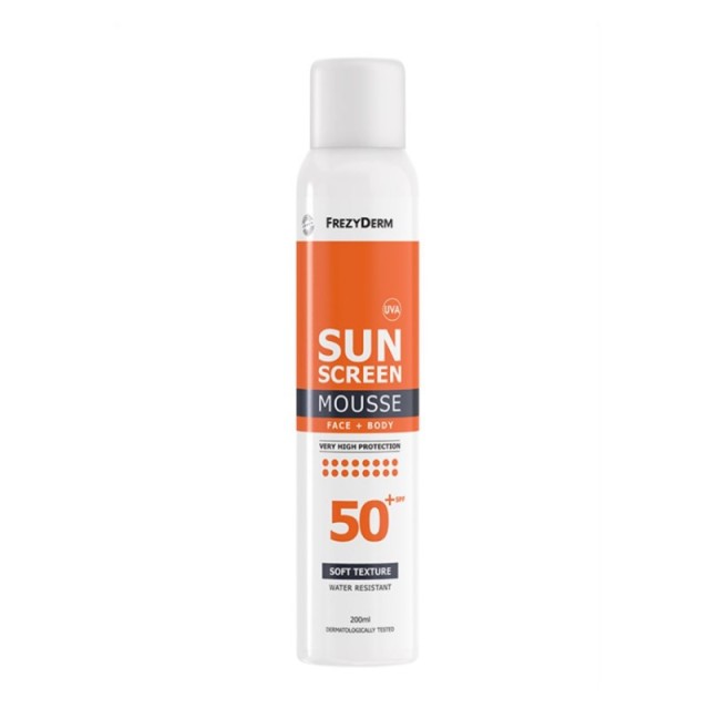 Frezyderm Sunscreen Mousse SPF50 200ml (Αντηλιακός Αφρός Προσώπου & Σώματος Πολύ Υψηλής Ηλιοπροστασίας)