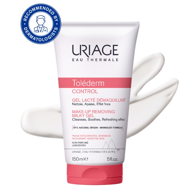 Uriage Tolederm Control Make-up Removing Milky Gel 150ml (Τζελ Ντεμακιγιάζ για Πρόσωπο & Μάτια γ